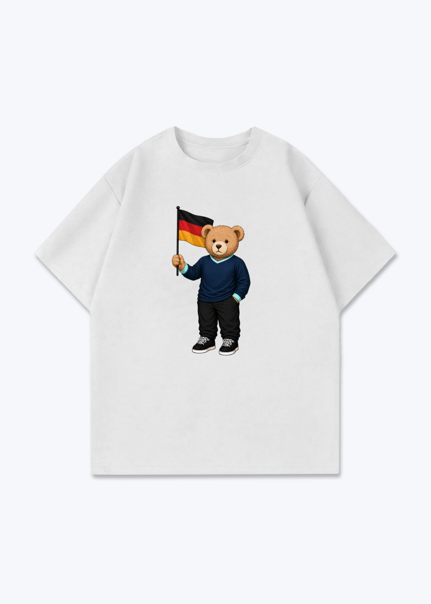 Deutschland PoloBär Oversized Shirt - White Front (Designed)