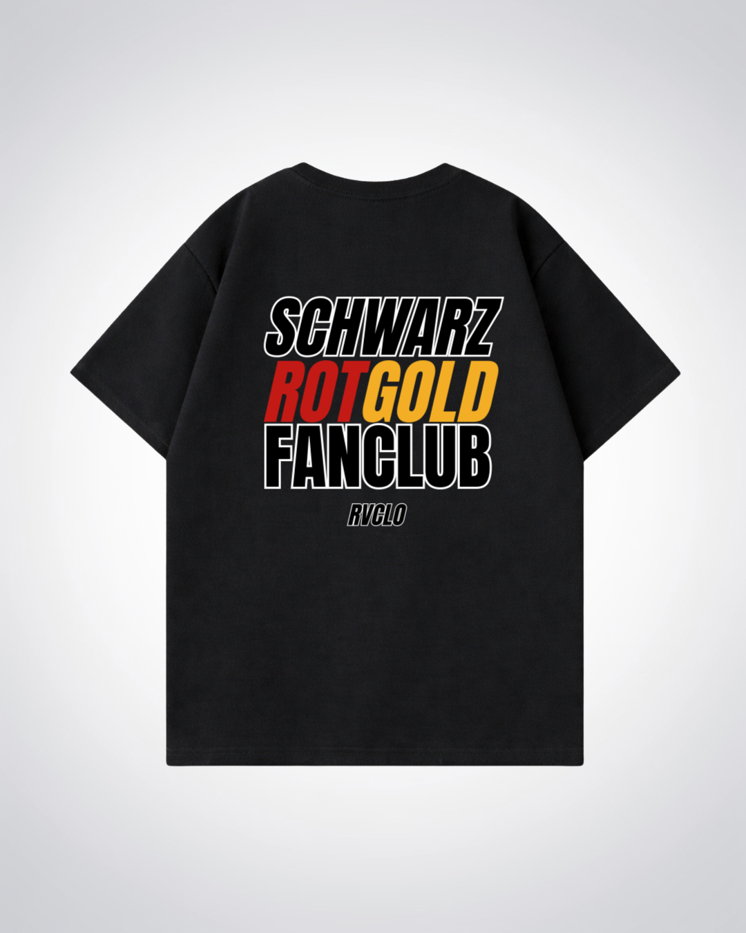 Schwarz Rot Gold Fanclub Oversized Shirt - Black Back (Designed)