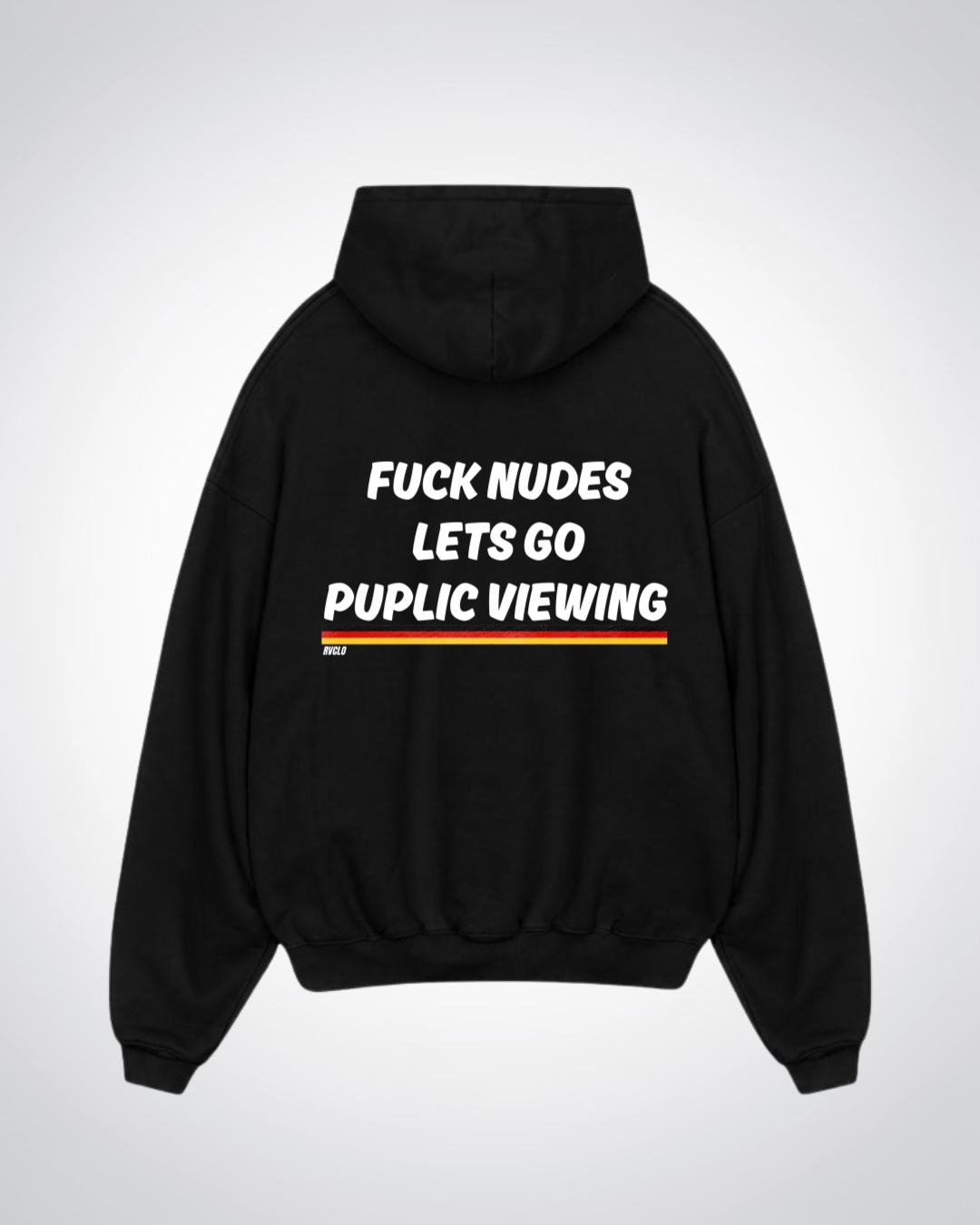 Lets go Puplic Viewing Oversized Hoodie - Black Back (Designed)