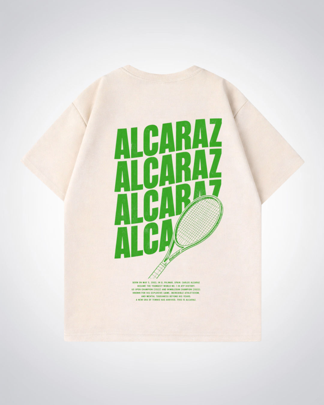 Alcaraz Waved Oversized Shirt - Beige Back (Designed)