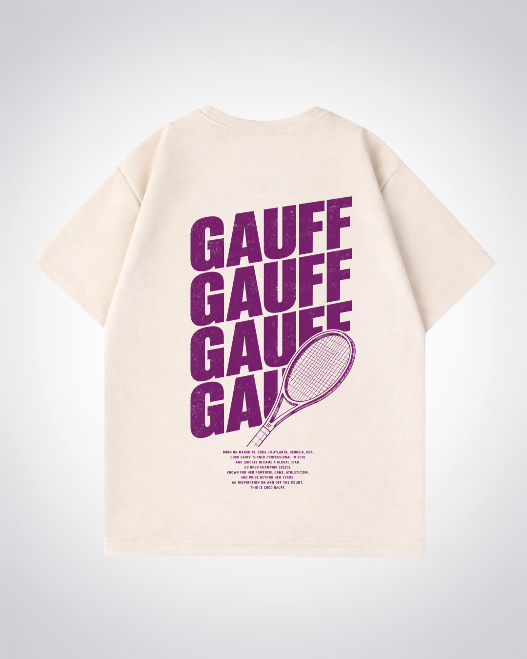 Gauff Waved Oversized Shirt - Beige Back (Designed)