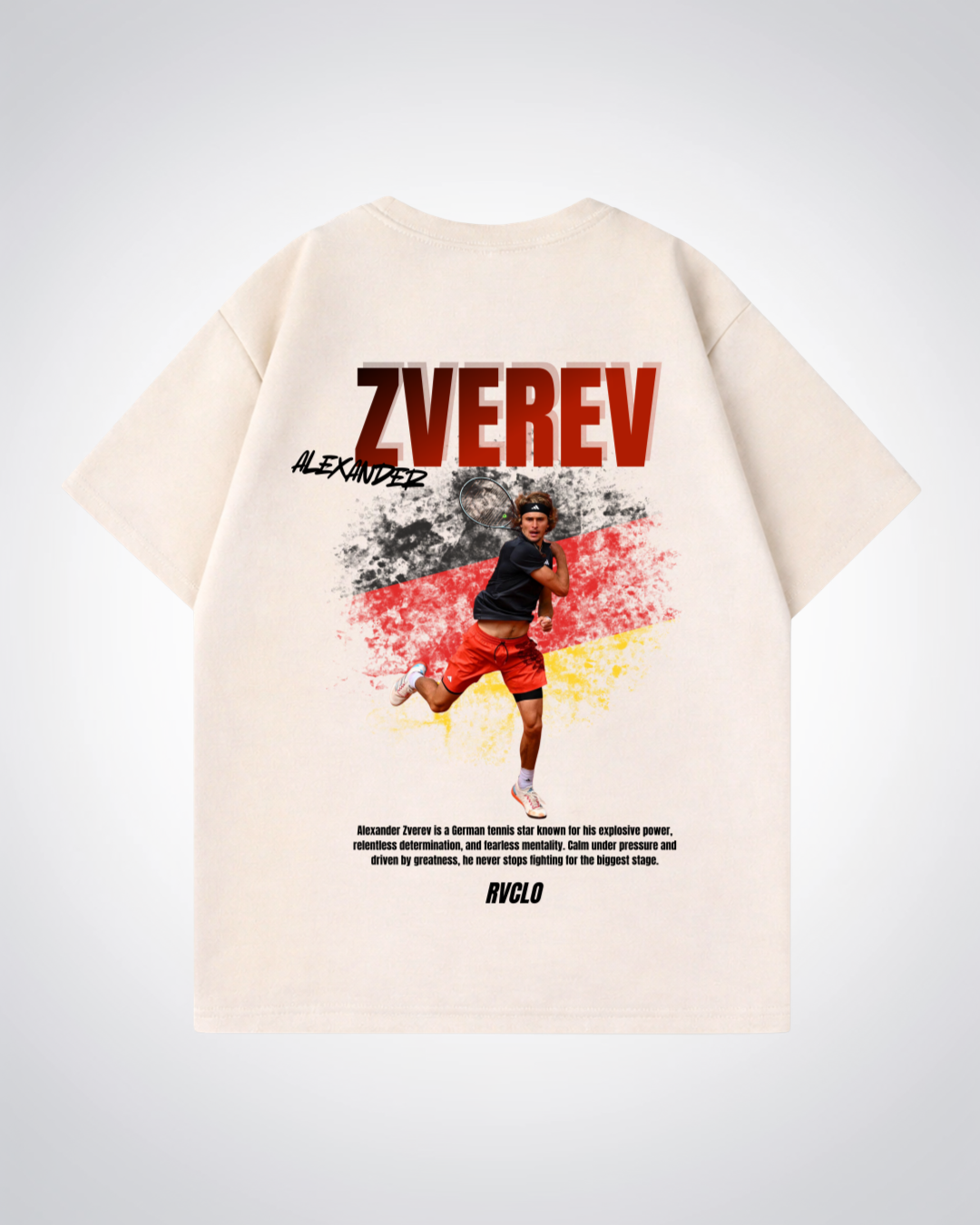 Zverev Oversized Shirt - Beige Back (Designed)