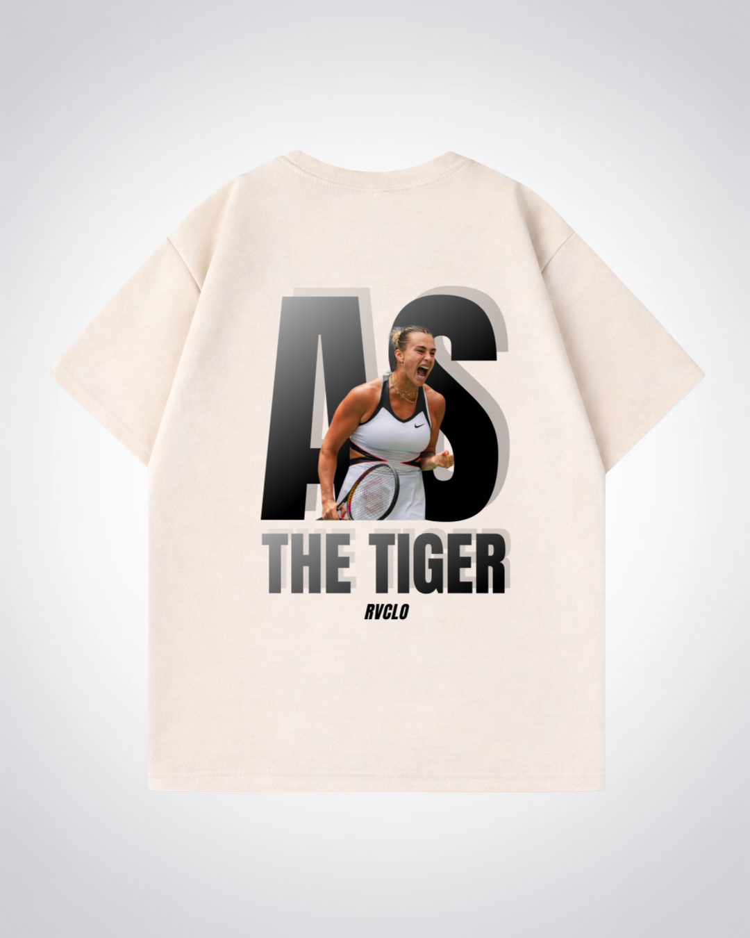AS "The Tiger" Oversized Shirt - Beige Back (Designed)