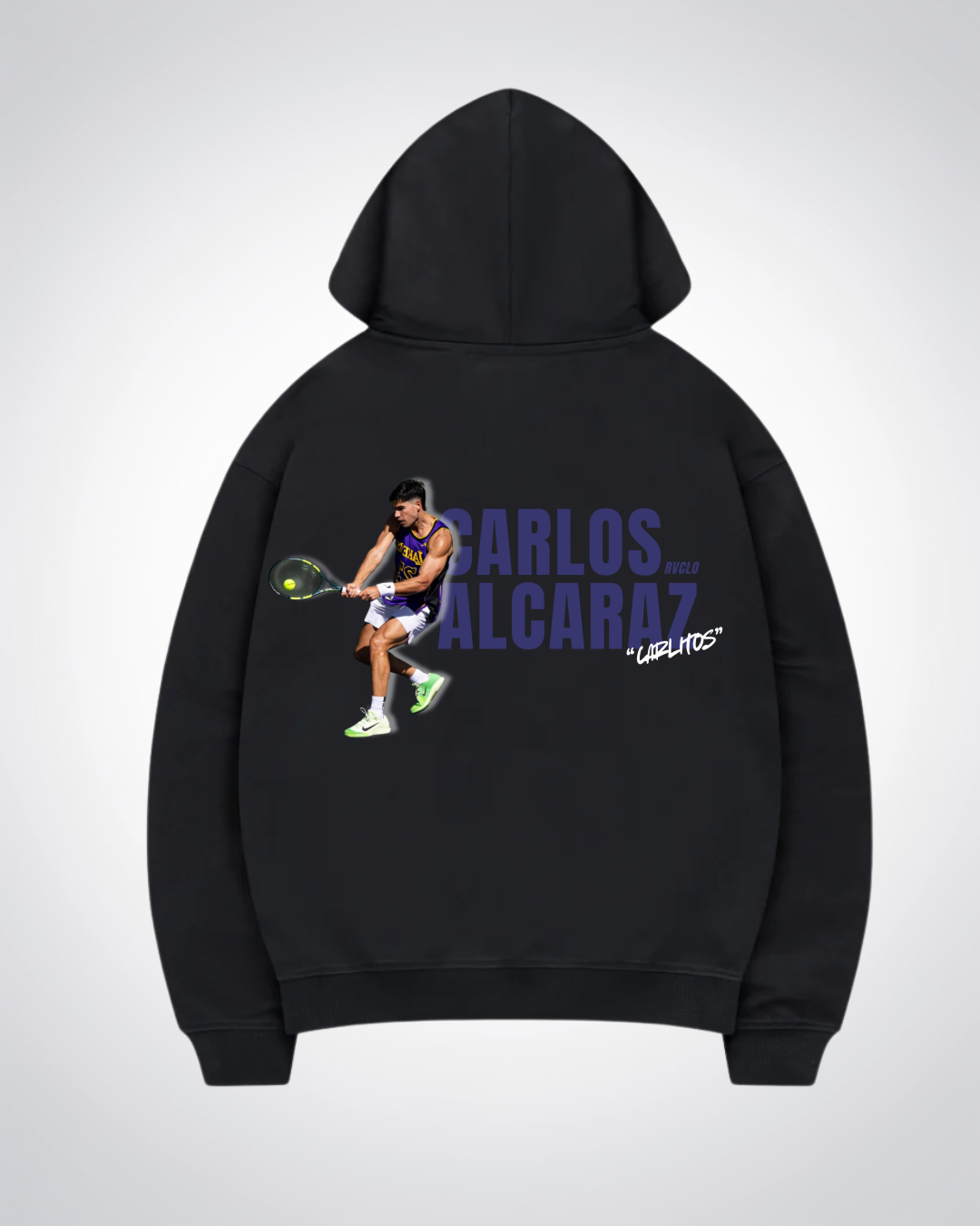 Carlos Alcaraz Oversized Hoodie - Black Back (Designed)