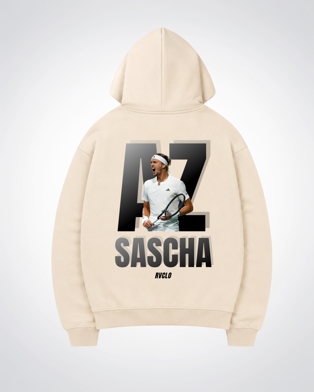 AZ "Sascha" Oversized Hoodie - Beige Back (Designed)