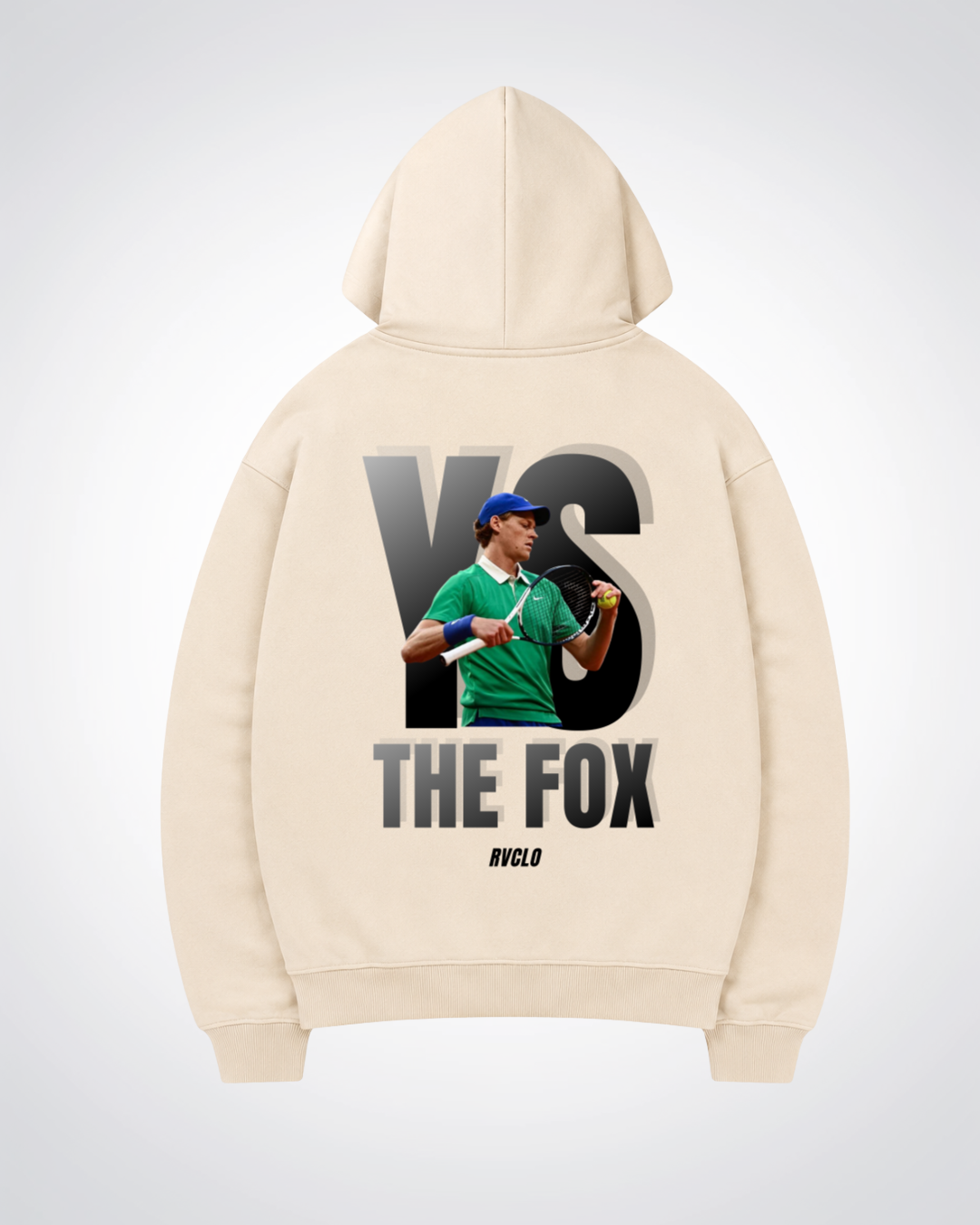 YS "The Fox" Oversized Hoodie - Beige Back (Designed)