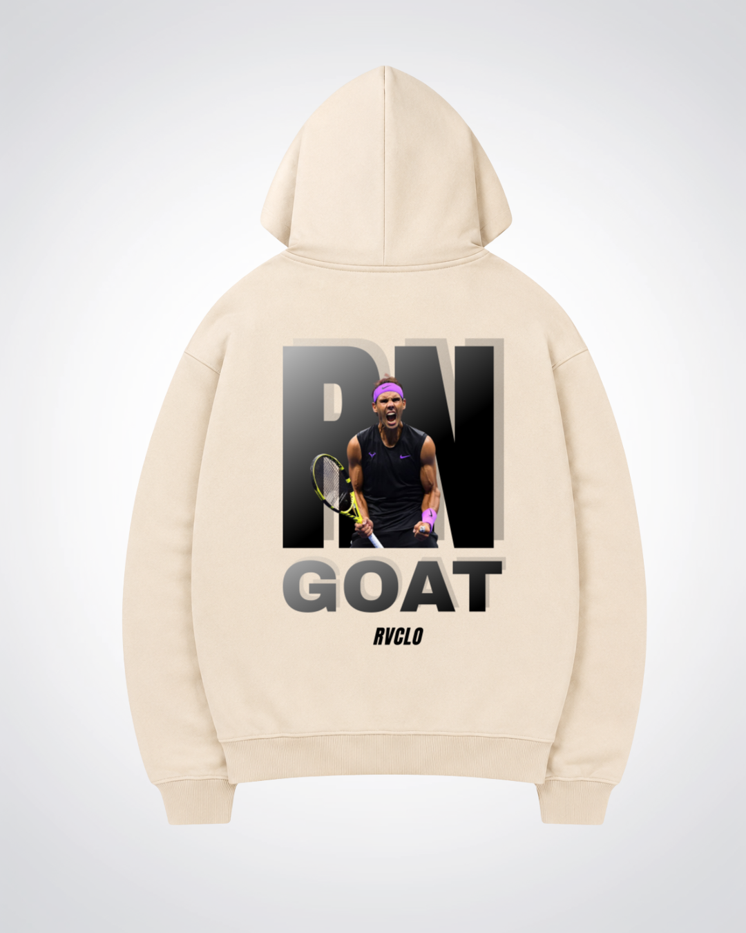 RN "GOAT" Oversized Hoodie - Beige Back (Designed)