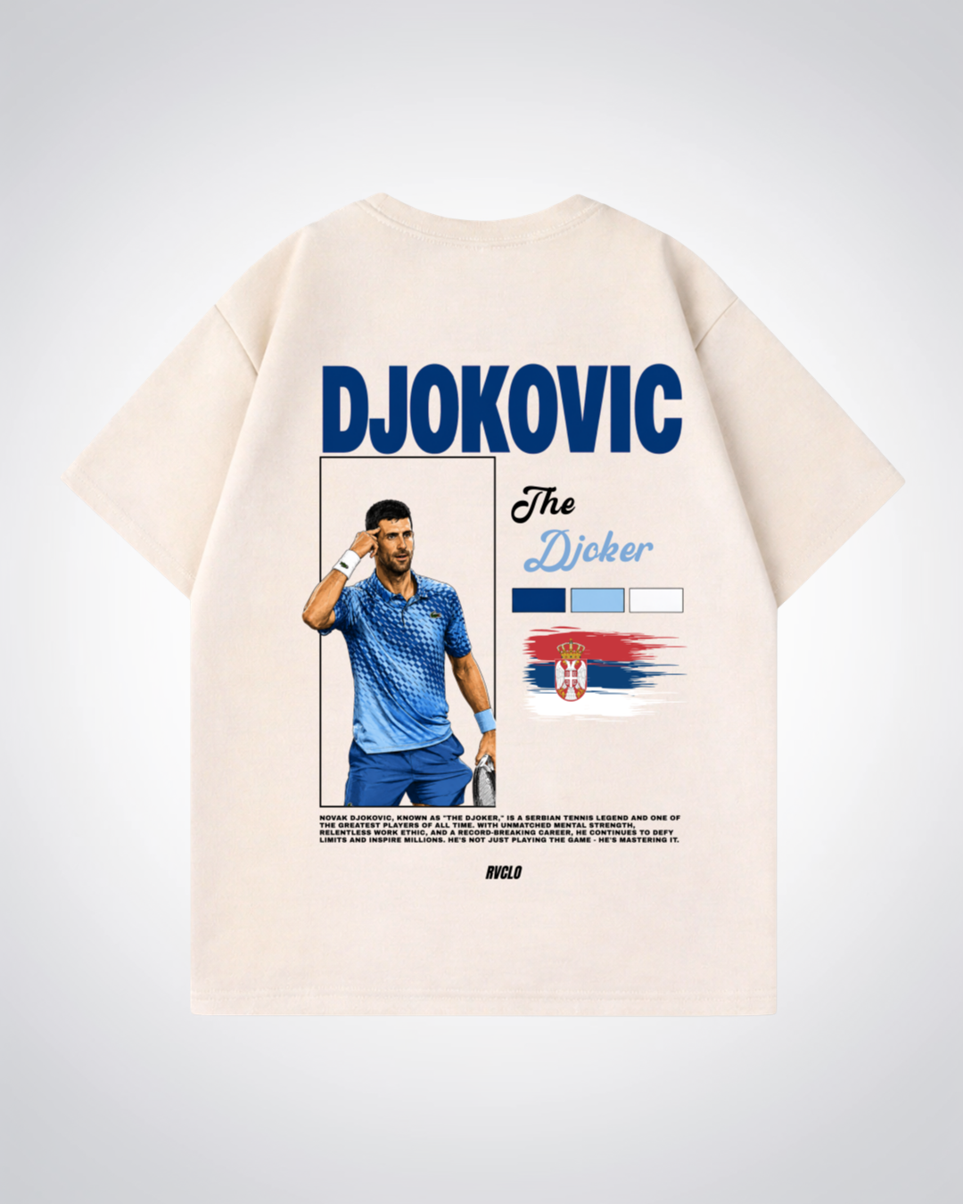 Djokovic Oversized Shirt - Beige Back (Designed)
