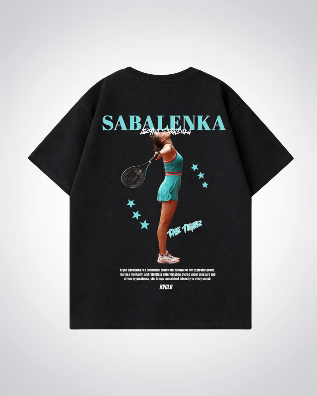 Sabalenka Star Oversized Shirt - Black Back (Designed)