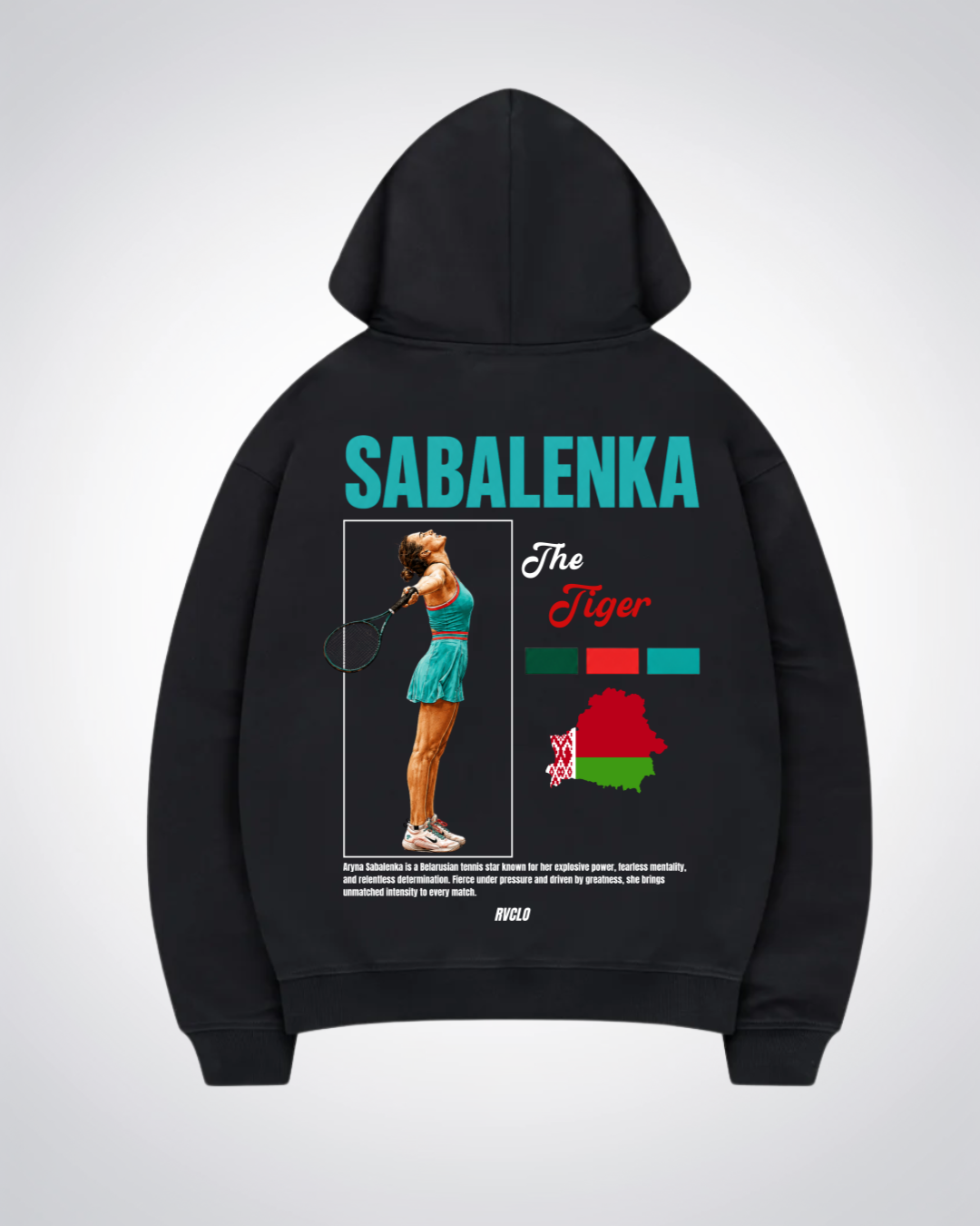 Sabalenka Oversized Hoodie - Black Back (Designed)