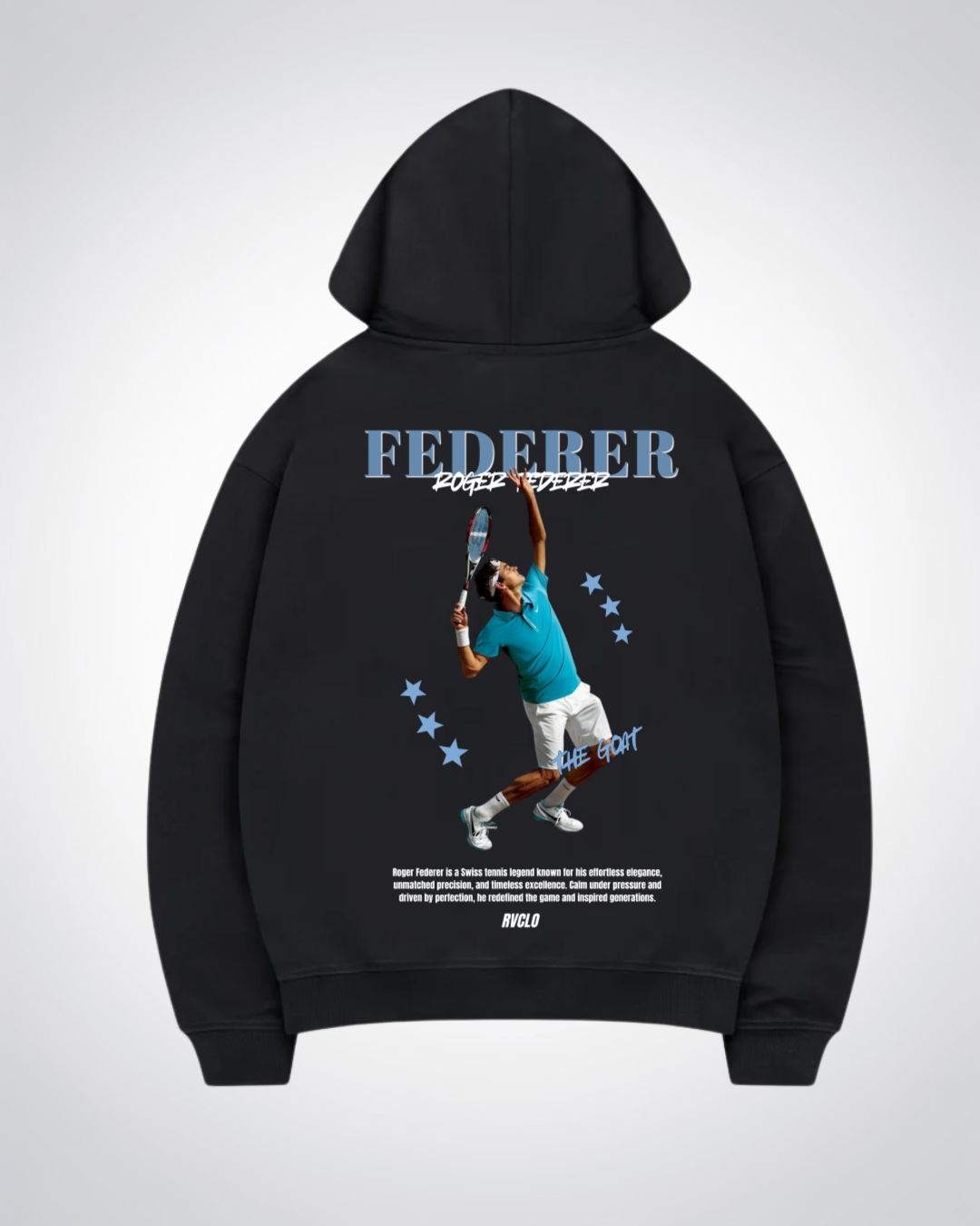 Federer Oversized Hoodie - Black Back (Designed)