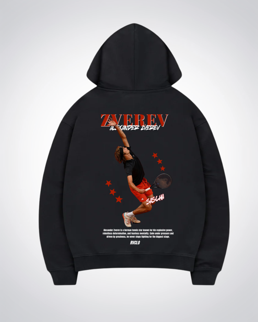 Zverev Oversized Hoodie - Black Back (Designed)