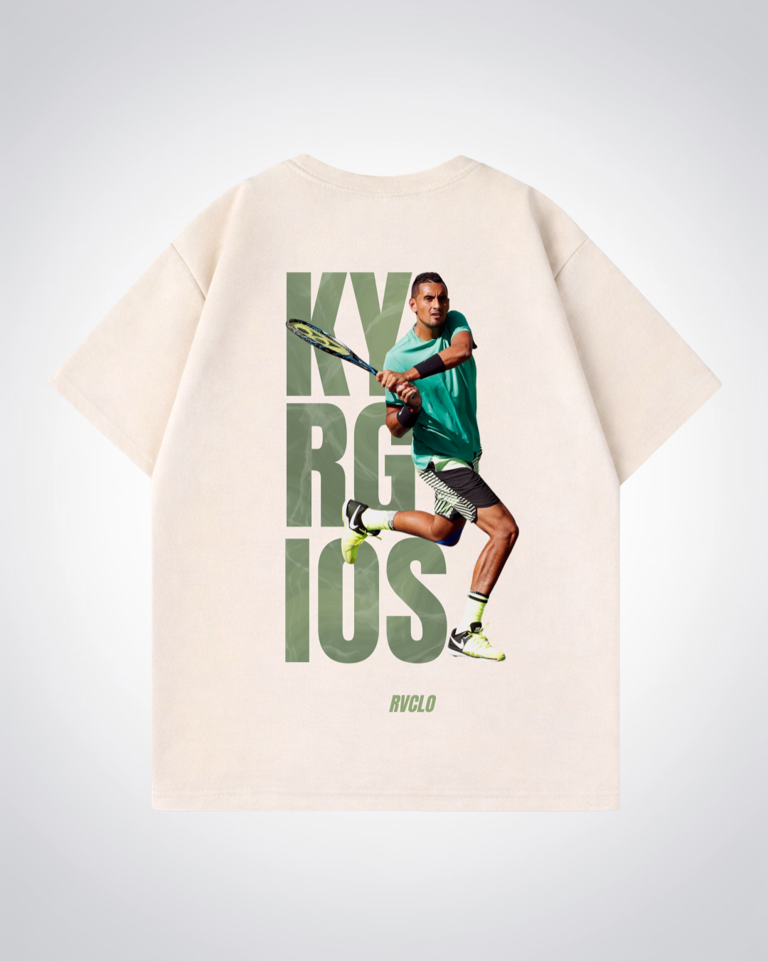 Kyrgios Oversized Shirt - Beige Back (Designed)