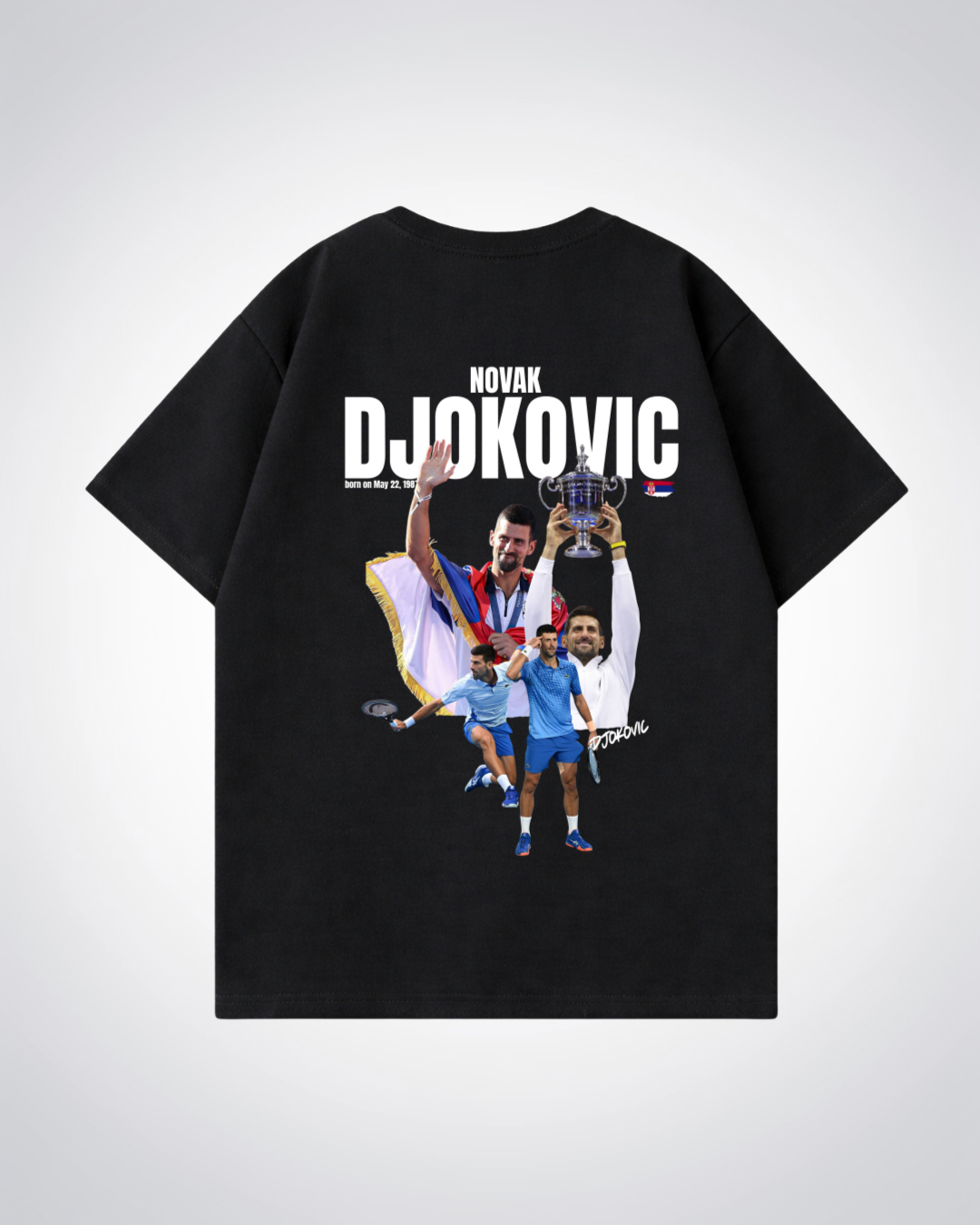 Novak Djokovic Oversized Shirt - Black Back (Designed)