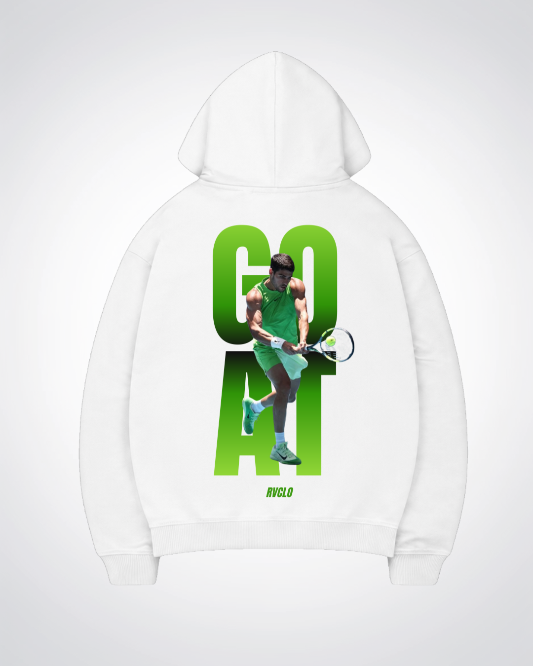 GOAT Alcaraz Oversized Hoodie - White Back (Designed)
