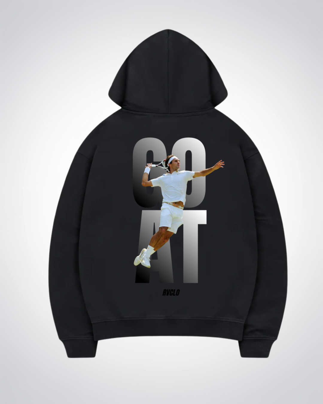 GOAT Federer Oversized Hoodie - Black Back (Designed)
