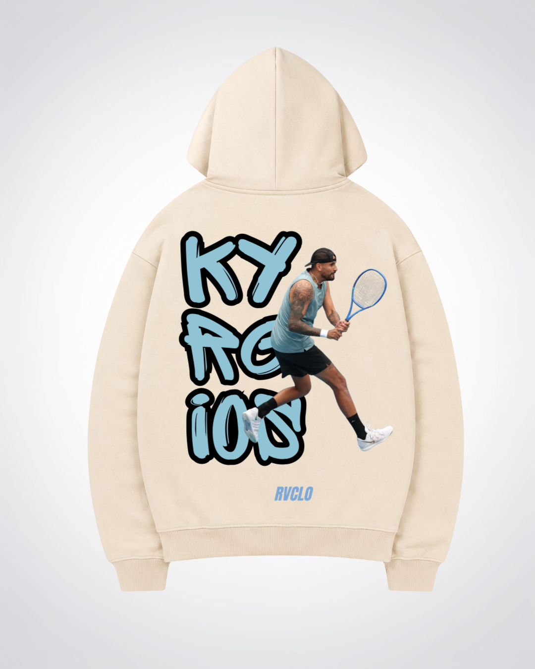Kyrgios Oversized Hoodie - Beige Back (Designed)