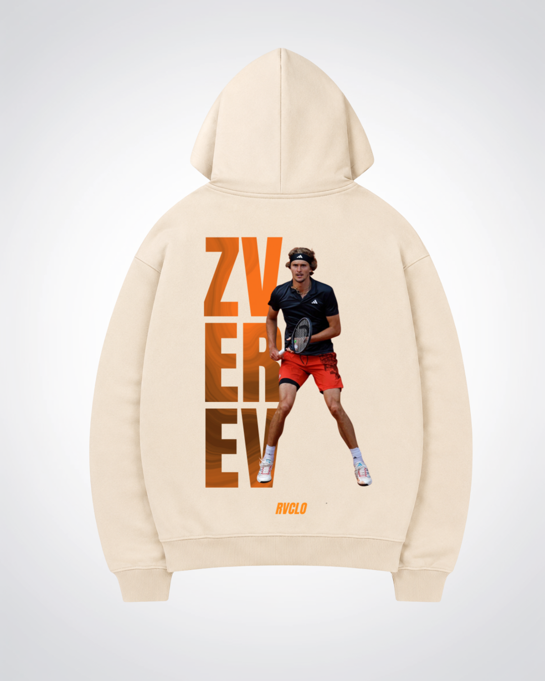 Zverev Oversized Hoodie - Beige Back (Designed)