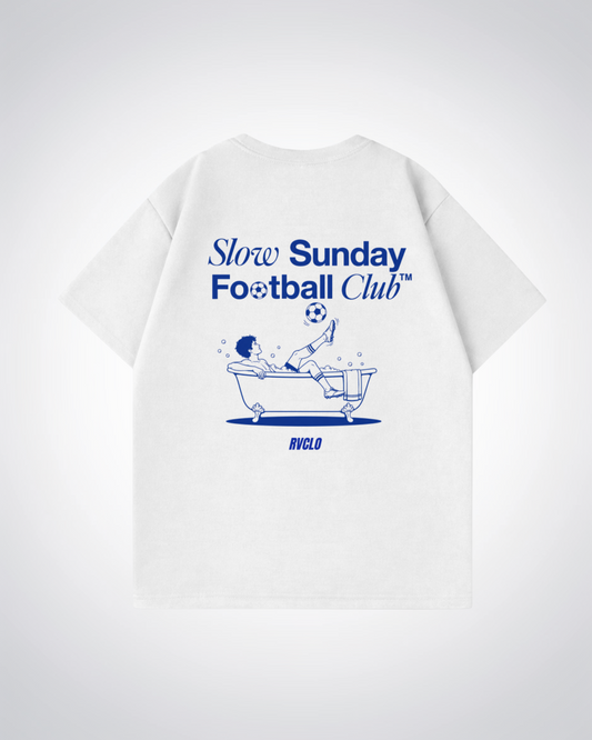 Slow Sunday Football Club Oversized Shirt - White Back (Designed)