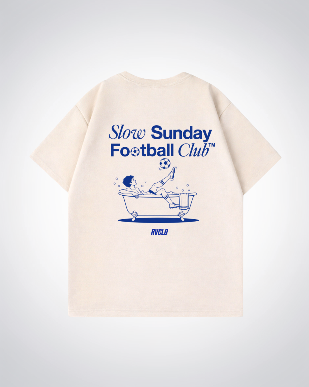 Slow Sunday Football Club Oversized Shirt - Beige Back (Designed)