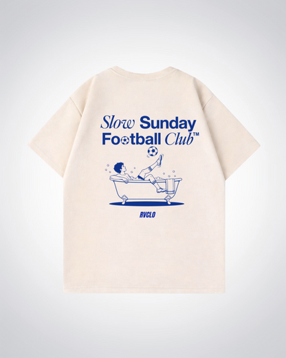Slow Sunday Football Club Oversized Shirt - Beige Back (Designed)