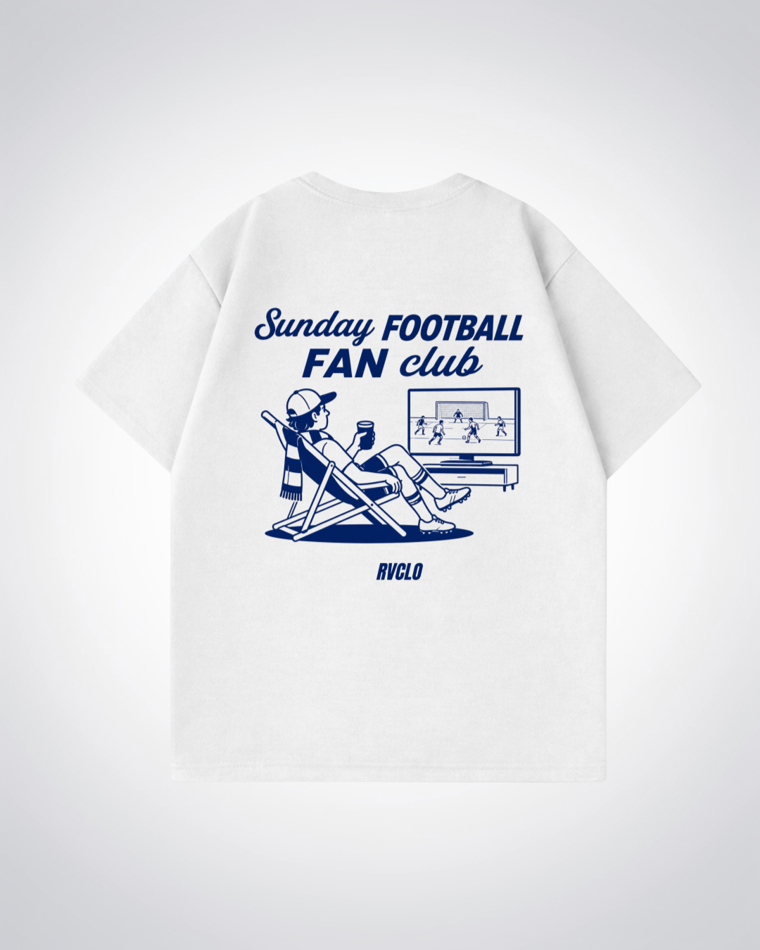 Sunday Football Fan Club Oversized Shirt - White Back (Designed)