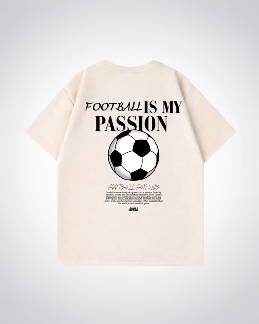 Football Is my Passion Oversized Shirt - Beige Back (Designed)