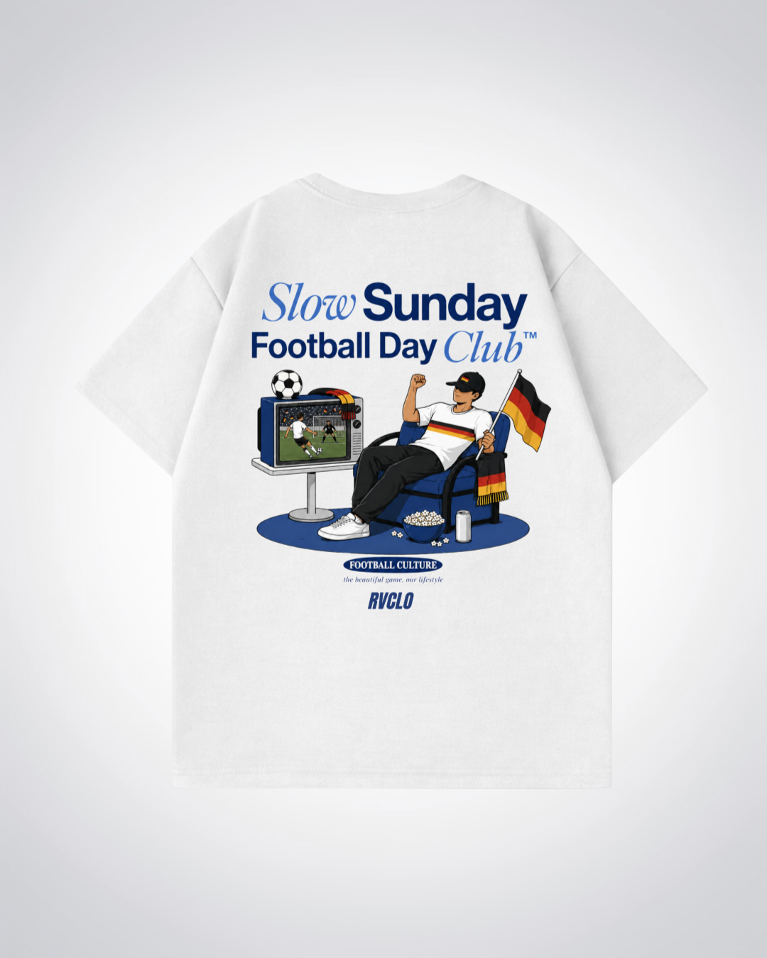 German Football Club Oversized Shirt - White Back (Designed)