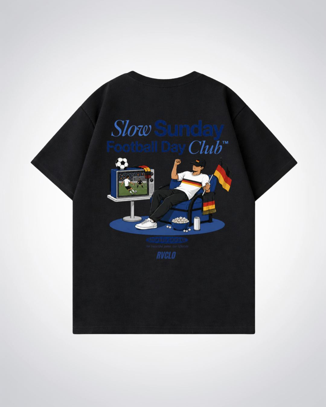 German Football Club Oversized Shirt - Black Back (Designed)