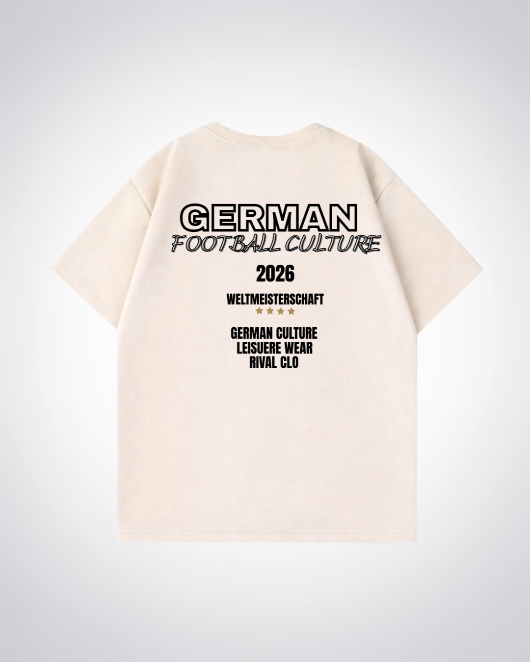 German Football Culture Oversized Shirt - Beige Back (Designed)