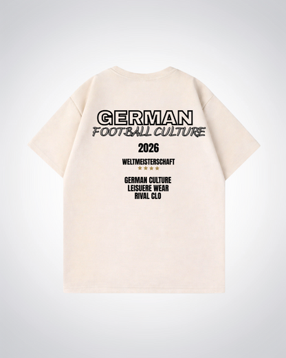 German Football Culture Oversized Shirt - Beige Back (Designed)