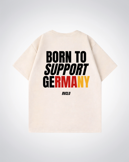 Born to support Germany Oversized Shirt - Beige Back (Designed)