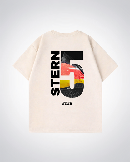 5 Stern Oversized Shirt - Beige Back (Designed)