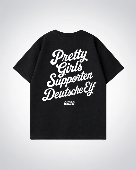 Pretty Girls supporten Deutsche Elf Oversized Shirt - Black Back (Designed)
