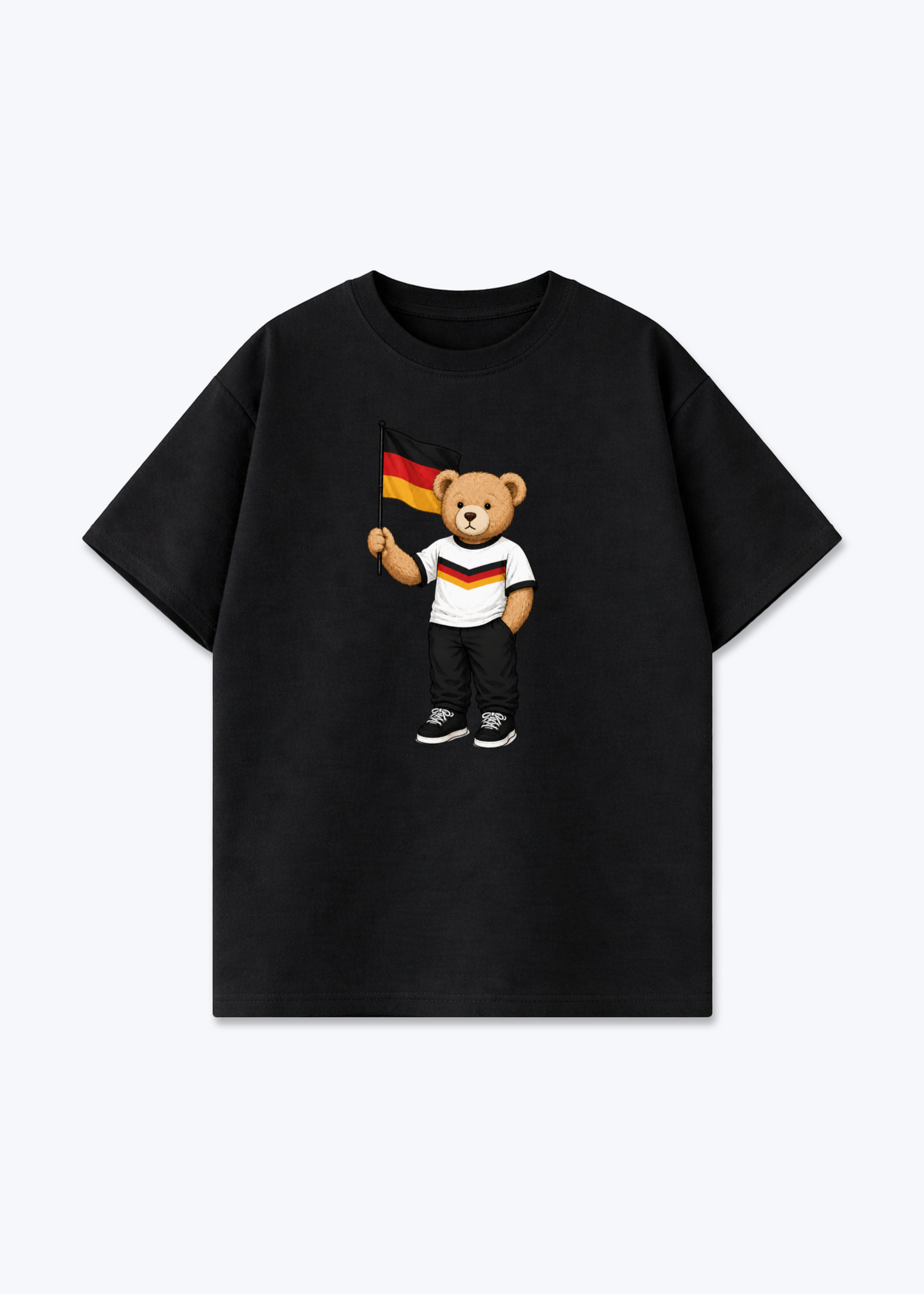 Deutschland PoloBär Oversized Shirt - Black Front (Designed)