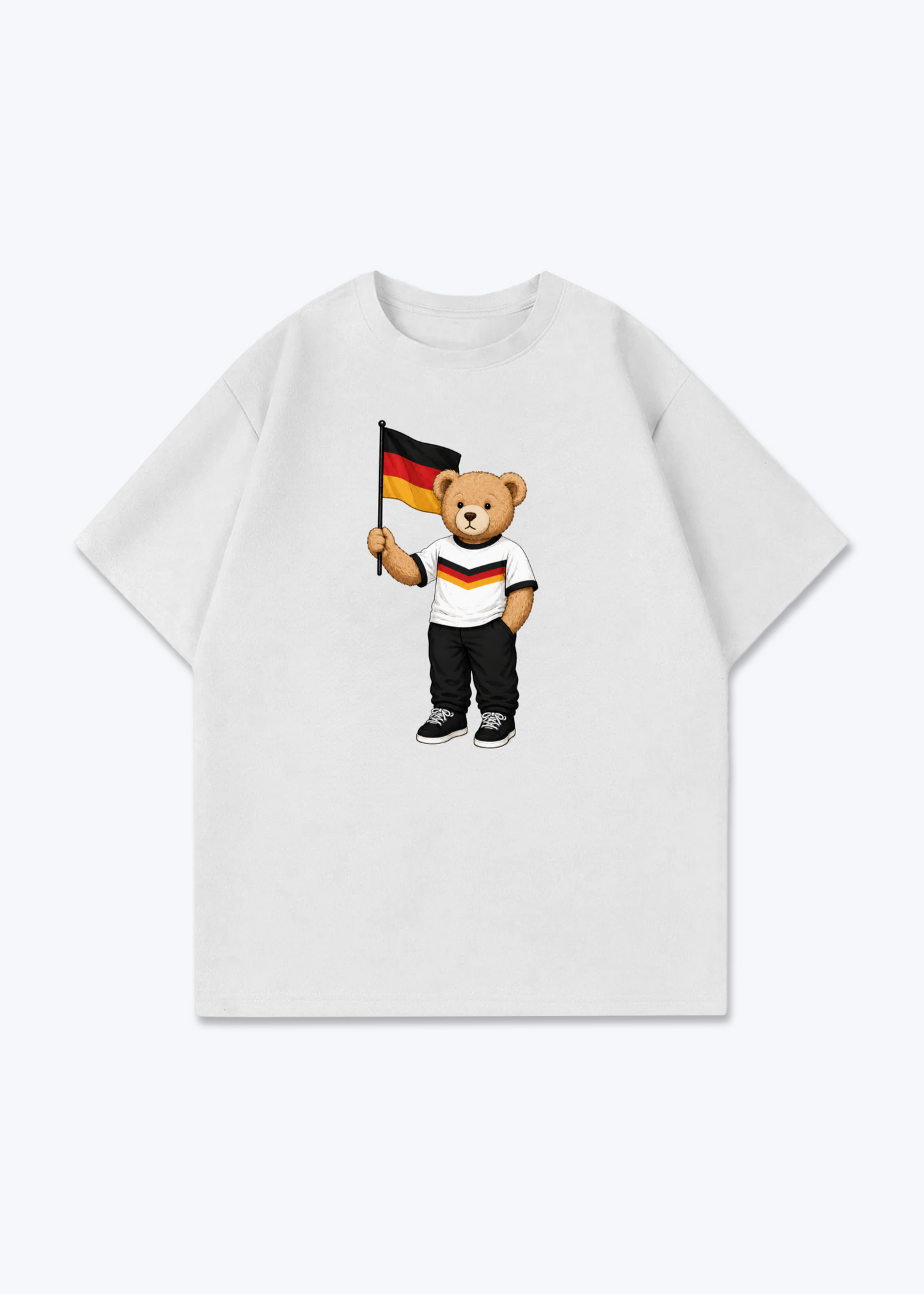 Deutschland PoloBär Oversized Shirt - White Front (Designed)