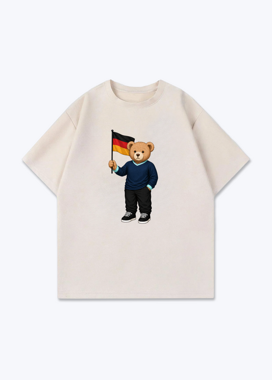 Deutschland PoloBär Oversized Shirt - Beige Front (Designed)