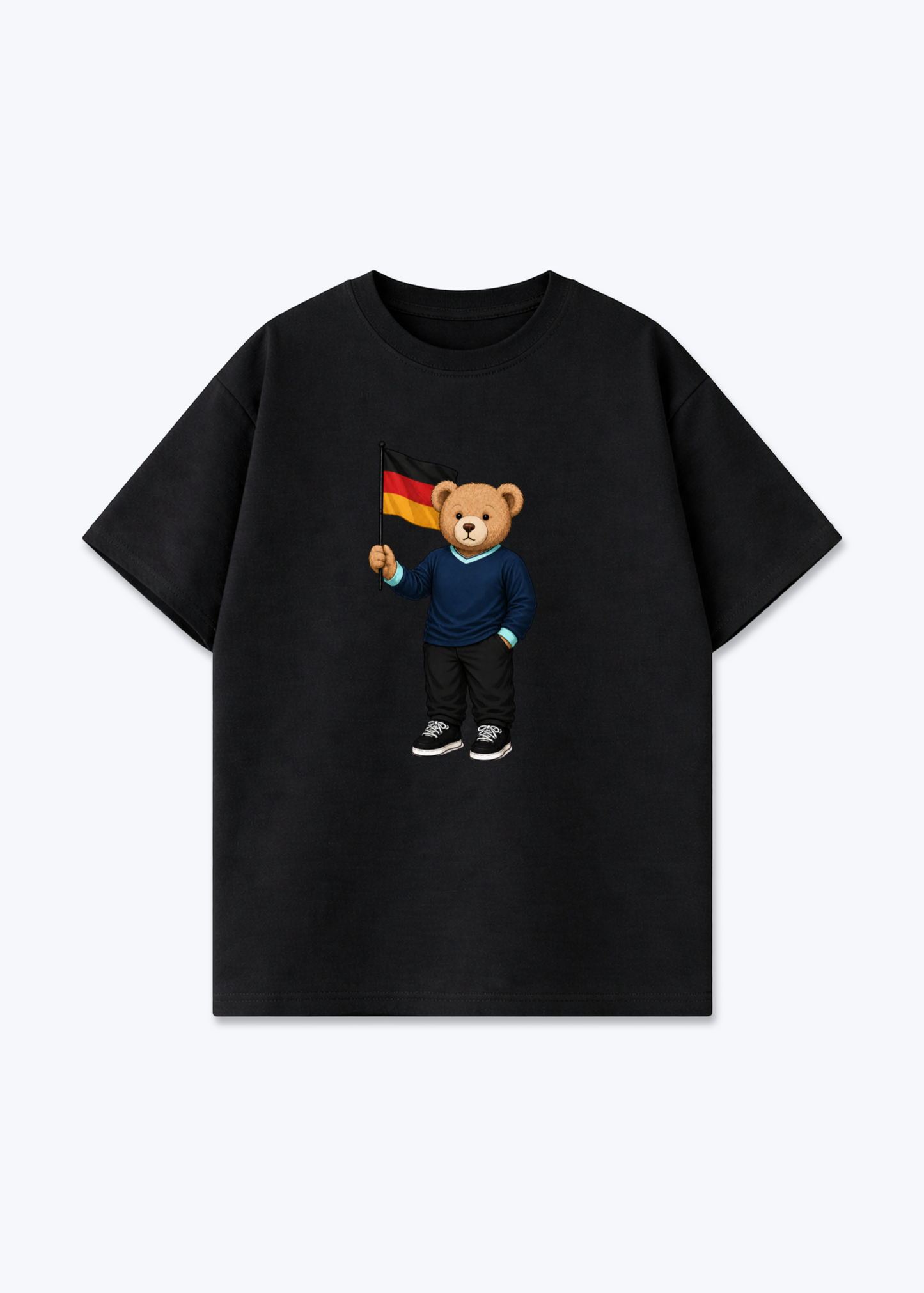 Deutschland PoloBär Oversized Shirt - Black Front (Designed)