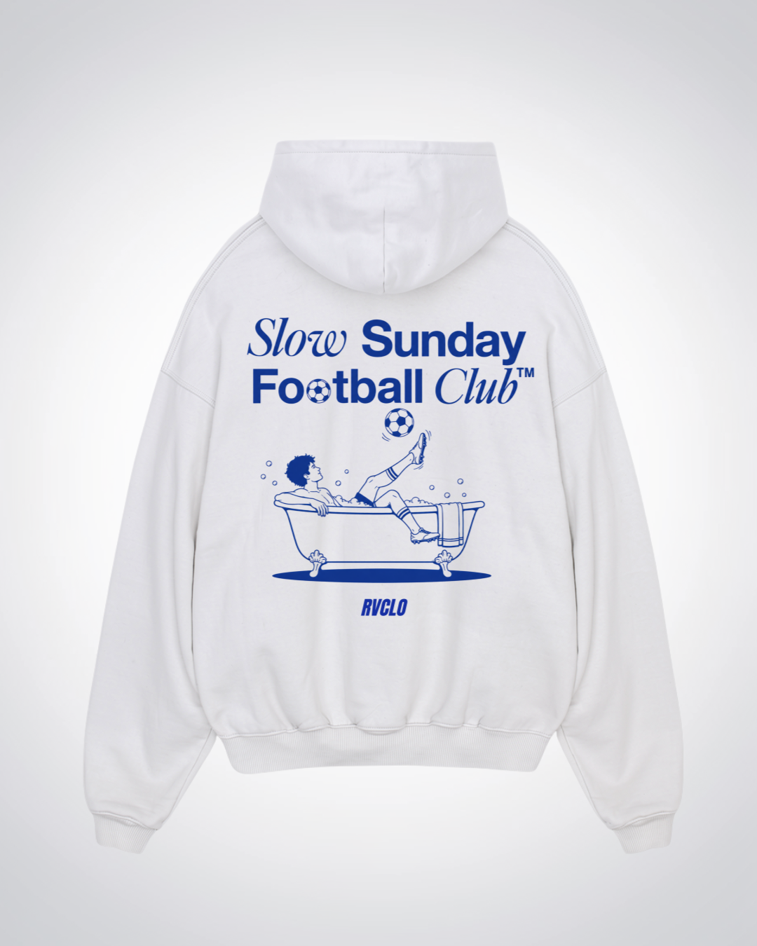Slow Sunday Football Club Oversized Hoodie - White Back (Designed)