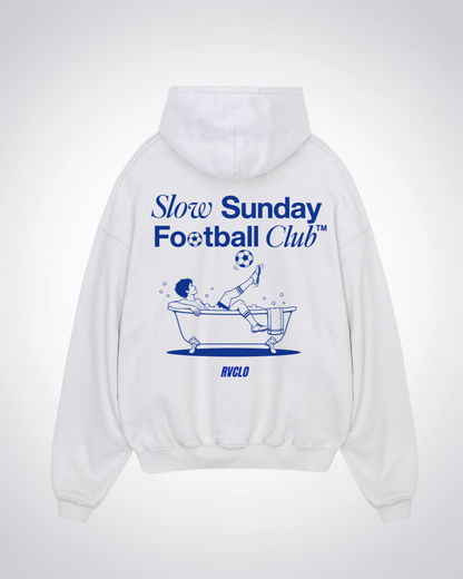 Slow Sunday Football Club Oversized Hoodie - White Back (Designed)