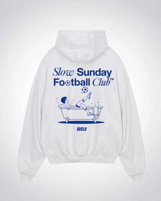 Slow Sunday Football Club Oversized Hoodie - White Back (Designed)
