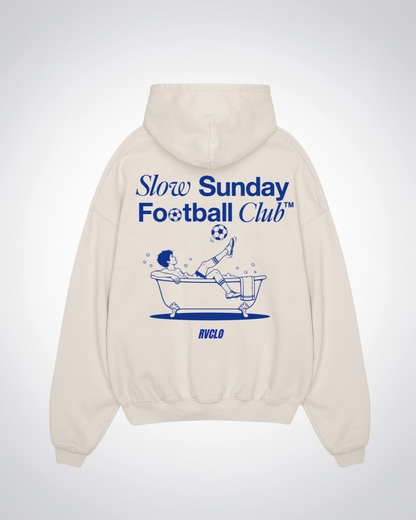Slow Sunday Football Club Oversized Hoodie - Beige Back (Designed)