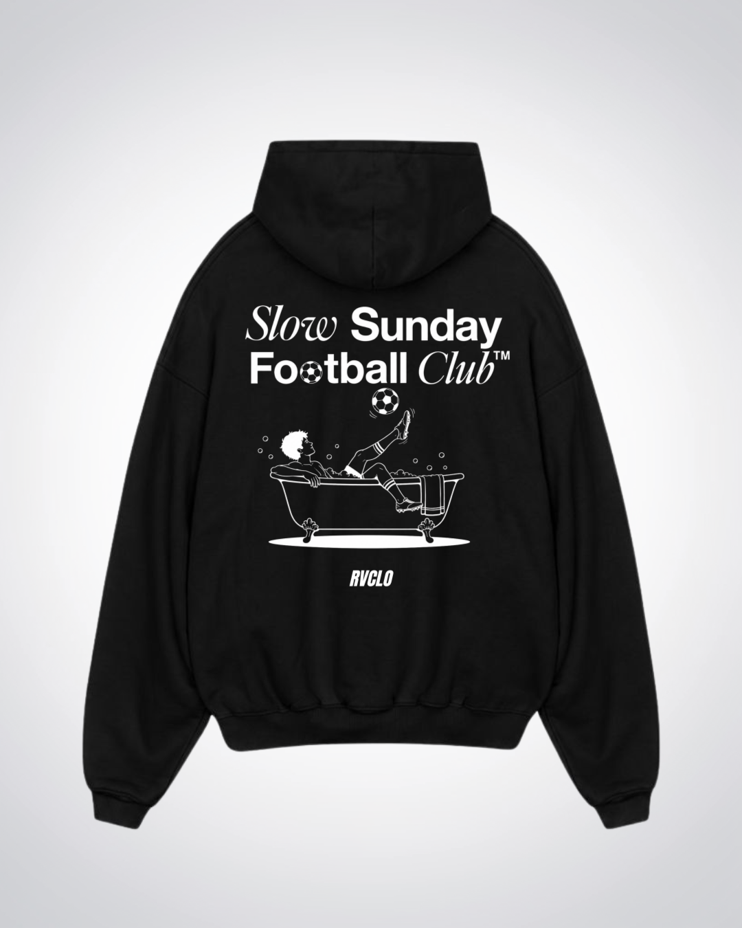 Slow Sunday Football Club Oversized Hoodie - Black Back (Designed)