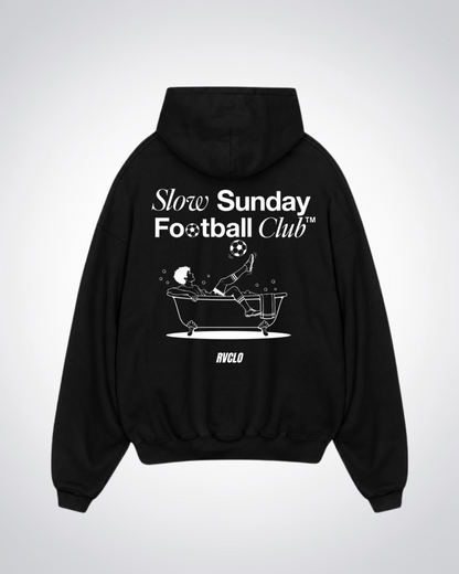 Slow Sunday Football Club Oversized Hoodie - Black Back (Designed)