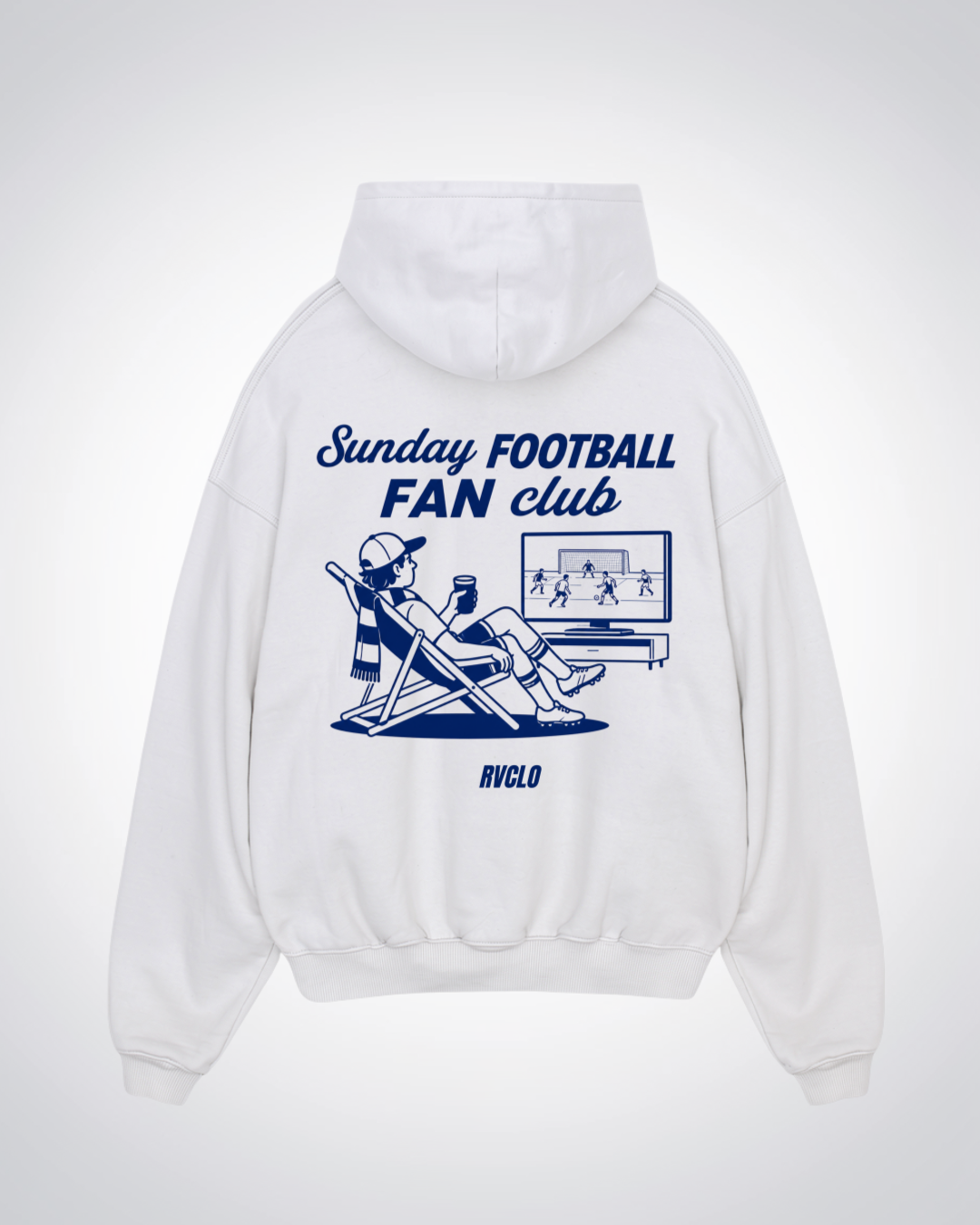 Sunday Football Fan Club Oversized Hoodie - White Back (Designed)