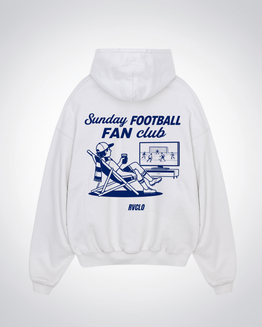 Sunday Football Fan Club Oversized Hoodie - White Back (Designed)