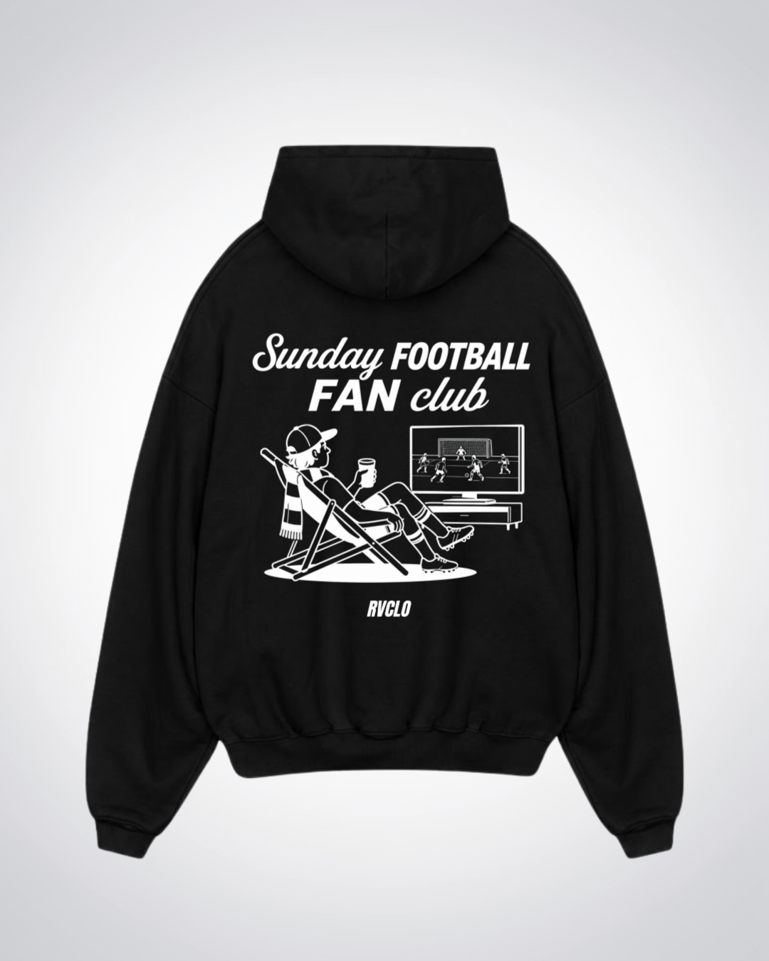 Sunday Football Fan Club Oversized Hoodie - Black Back (Designed)
