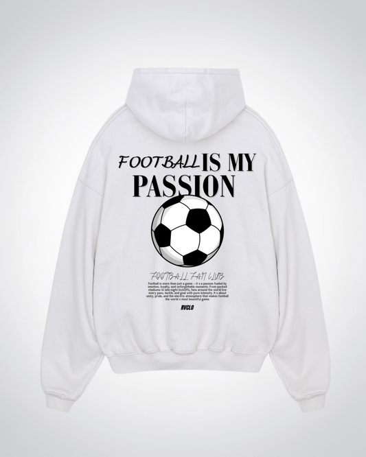 Football Is my passion Oversized Hoodie - White Back (Designed)