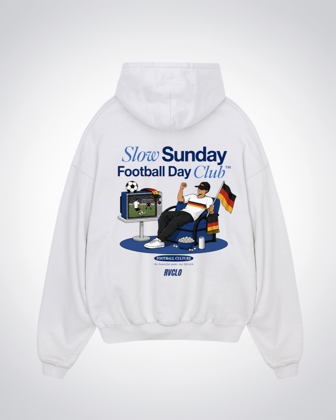 German Football Club Oversized Hoodie - White Back (Designed)