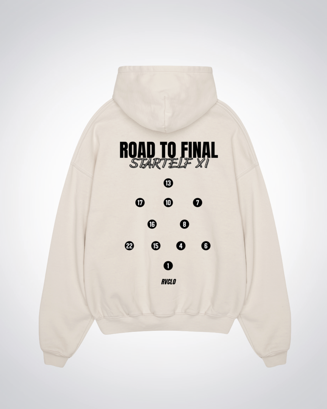 Startelf Oversized Hoodie - Beige Back (Designed)